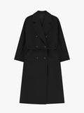 Cappotto lungo doppiopetto con cintura e tasche