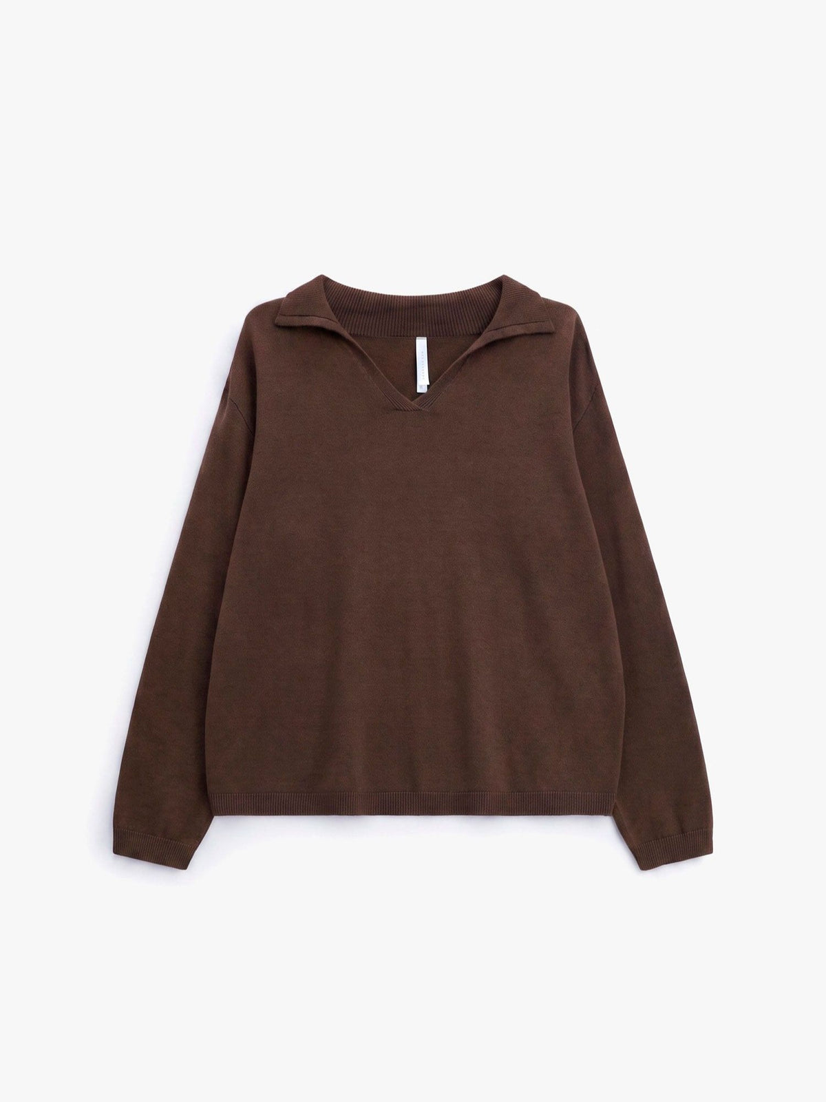 Maglione pullover con collo polo e maniche lunghe