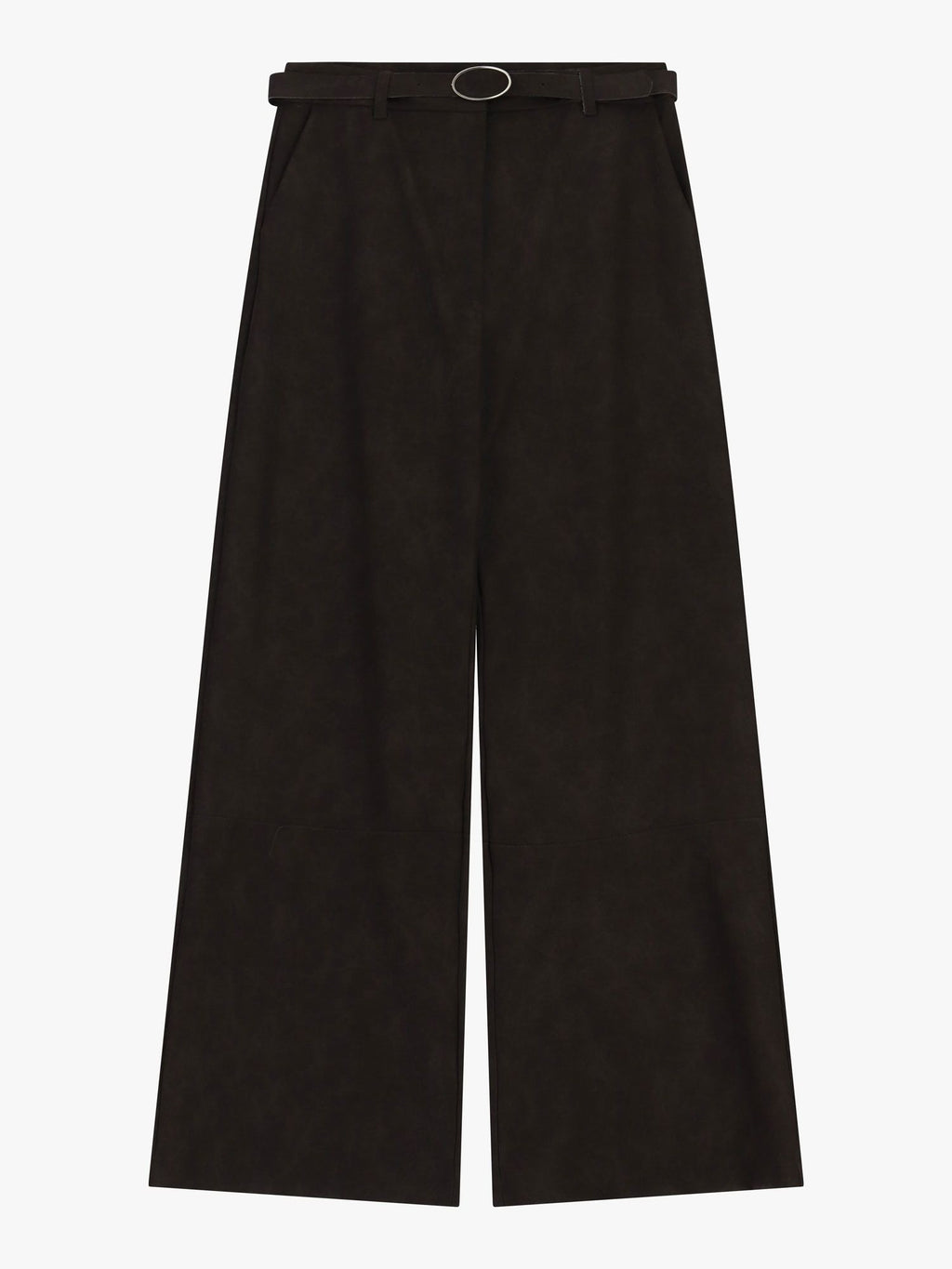 Pantaloni palazzo vita alta con cintura ad anello