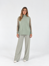 Pantaloni palazzo vita alta con coulisse