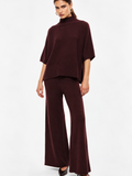 Pantaloni palazzo con vita alta e coulisse