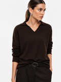 Maglione pullover con collo polo e maniche lunghe