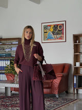 Maglione collo a cratere con maniche 3/4