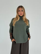 Maglione collo a cratere con maniche 3/4