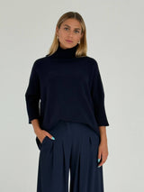 Maglione collo a cratere con maniche 3/4