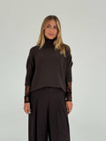 Maglione collo a cratere con maniche 3/4